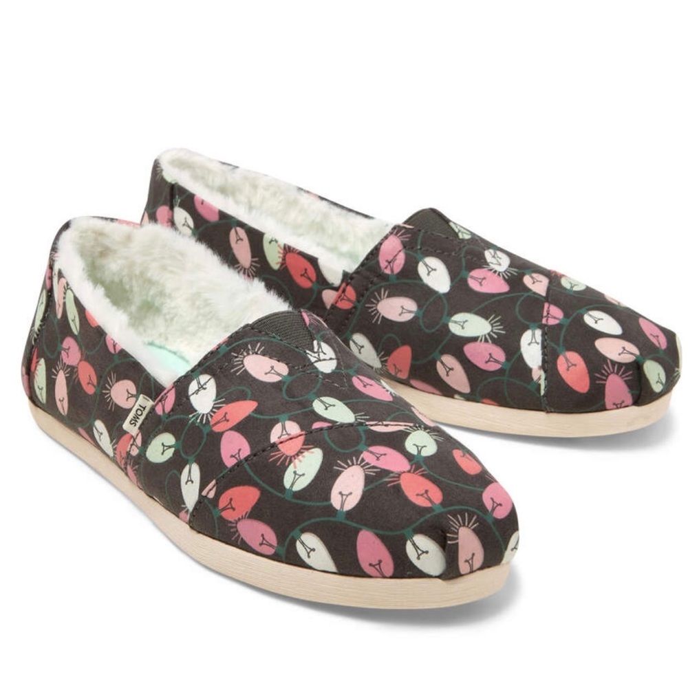 Glow in the dark faux fur toms lights Alpargata shoes